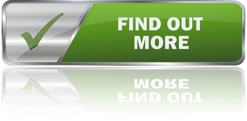 FIND OUT MORE / realistic modern glossy 3D vector eps banner in green with metallic border and checkmark