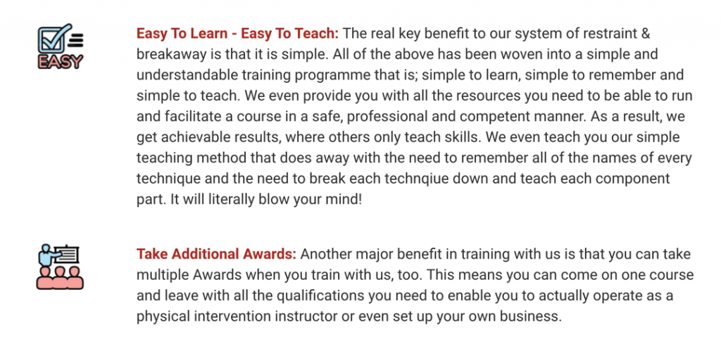 Physical Intervention Trainer Course Easy To LEarn and Take Additional Awards Bullet Points