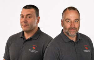 This is an image of Jim Snipe and Gary Ross used to advertise NFPS Ltd Products and Services. In particular, the Ligature & Room Search trainer course. 